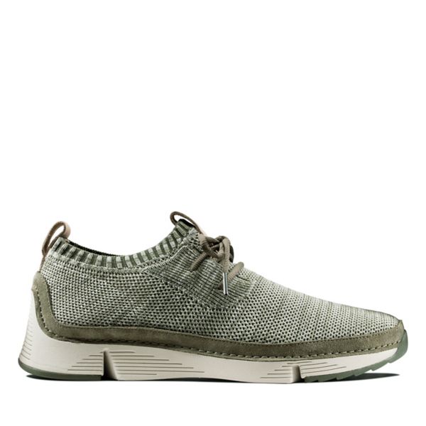 Clarks Mens Tri Native Trainers Olive | USA-6390572